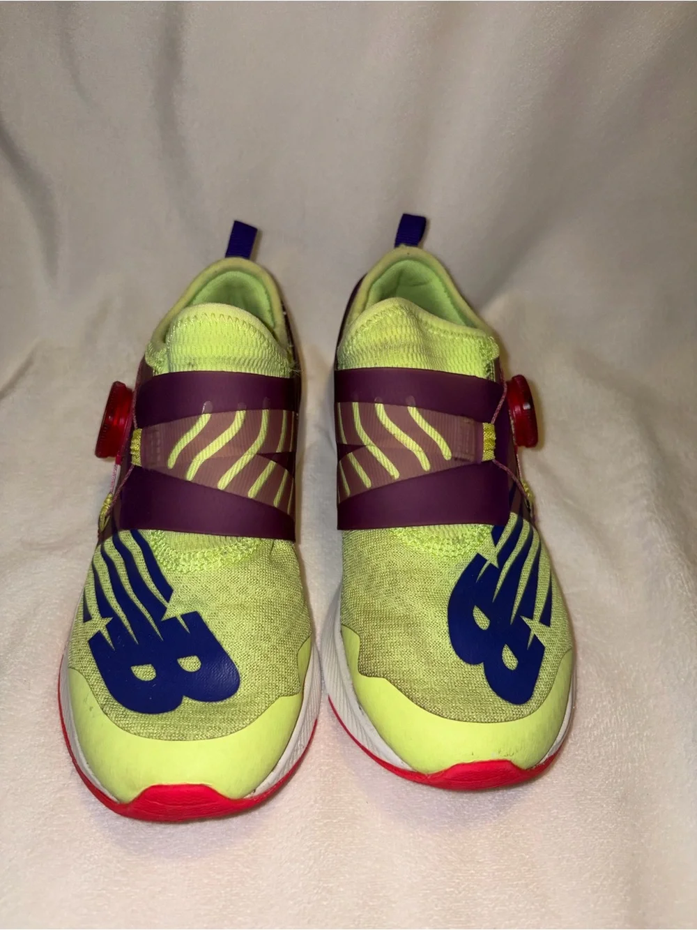 New Balance Kids Neon Yellow & Purple BOA Sneakers kid size 2